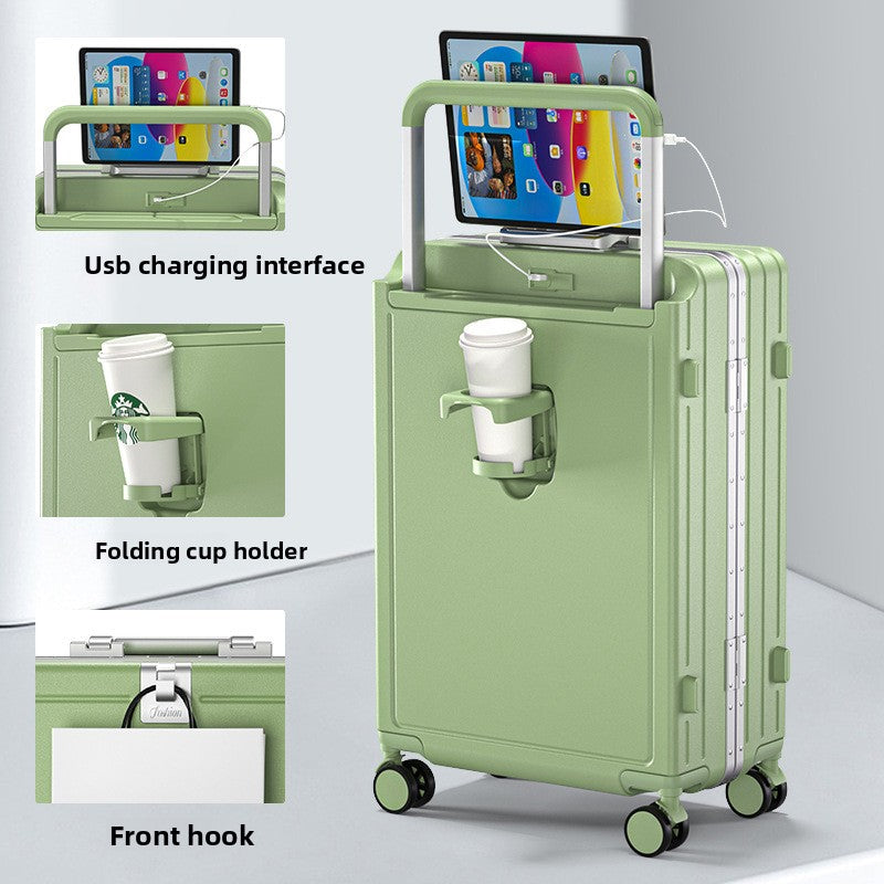 Multi-functional aluminum frame suitcase