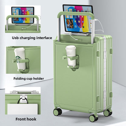 Multi-functional aluminum frame suitcase