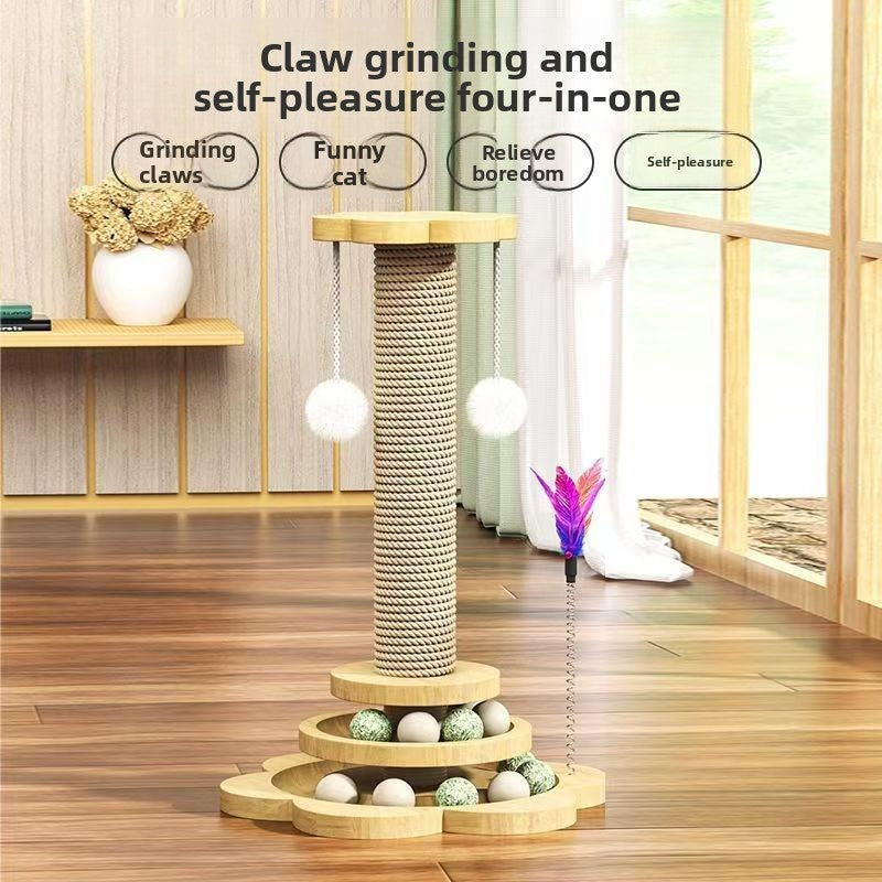 Multi-functional Cat Climbing Rack with Sisal Scratching Post