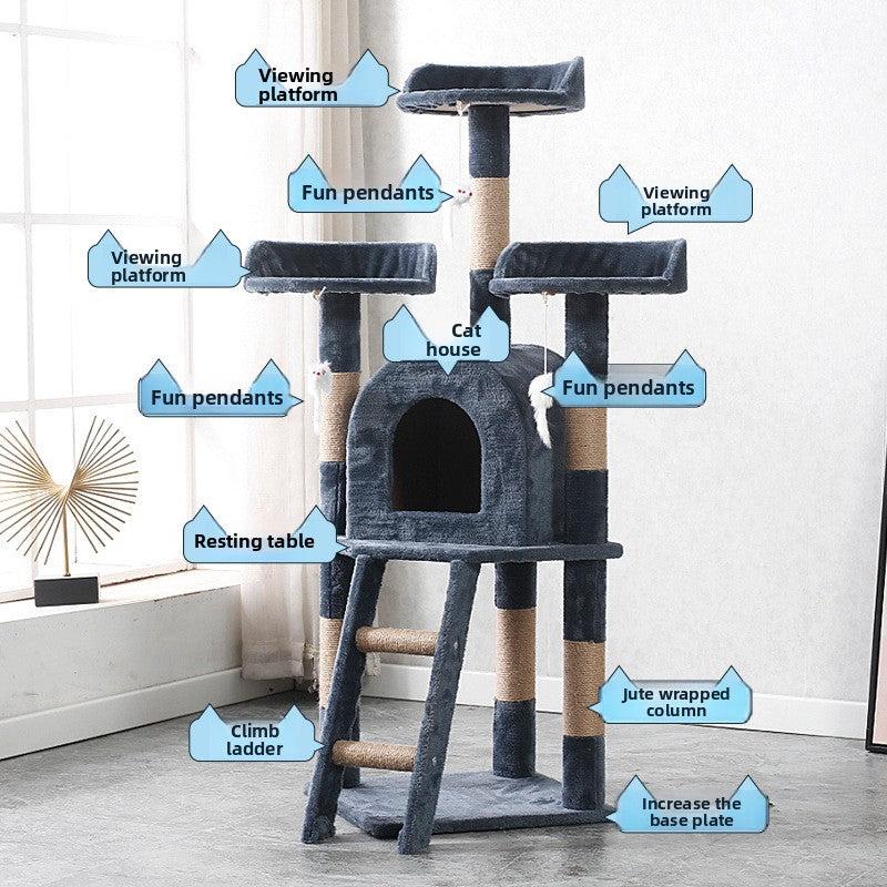 Multi-Functional Cat Climbing Tower and Cat Bed