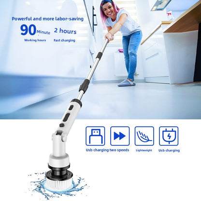 Multi-functional cordless electric cleaning brush