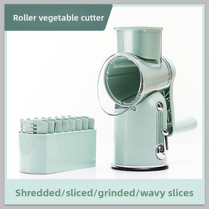 Multi-functional hand-cranked vegetable slicer