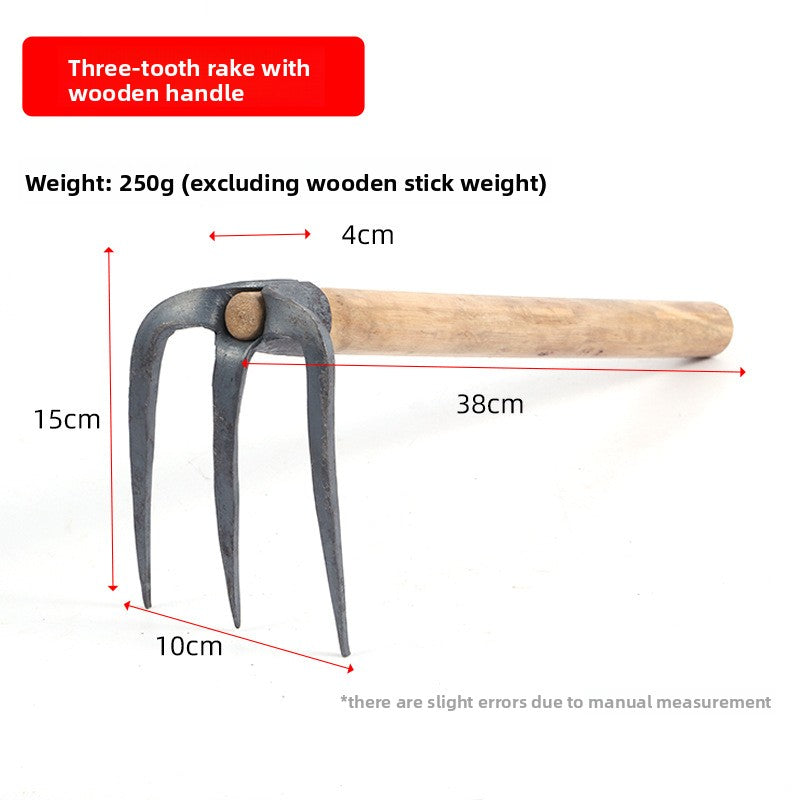 Multi-functional Hand Forged Pickaxe with Wooden Handle