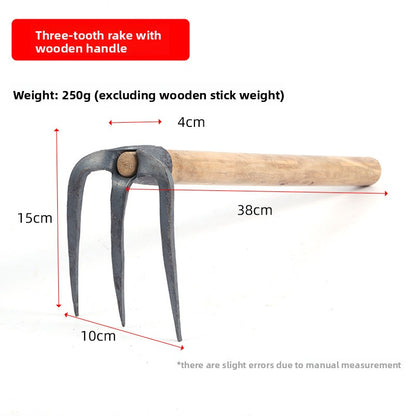 Multi-functional Hand Forged Pickaxe with Wooden Handle