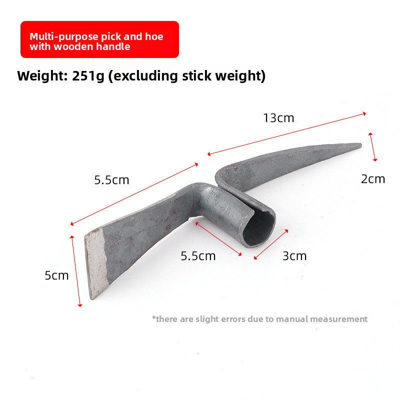 Multi-functional Hand Forged Pickaxe with Wooden Handle
