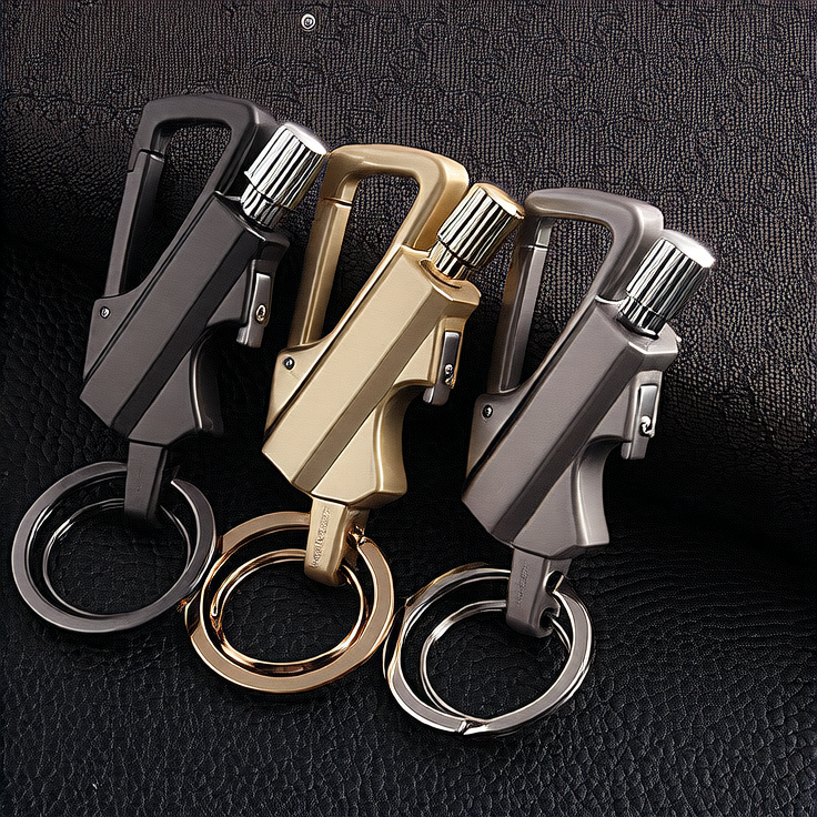 Multi-functional lighter keychain