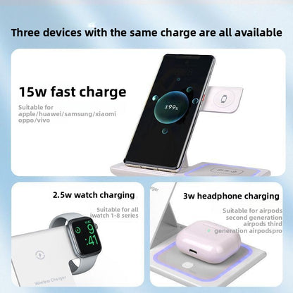 Multi-Functional Magnetic Folding Three-In-One Wireless Charger