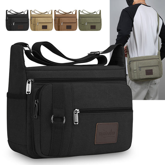 Multi-Functional Mens Canvas Crossbody Bag