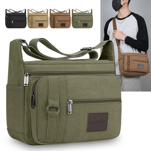 Multi-Functional Mens Canvas Crossbody Bag