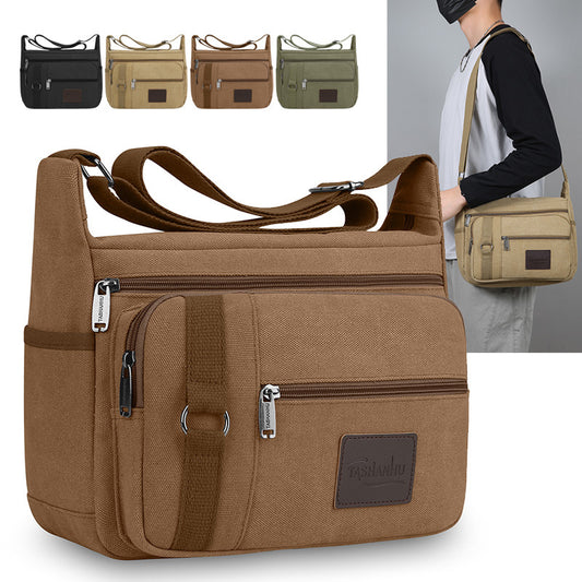 Multi-Functional Mens Canvas Crossbody Bag