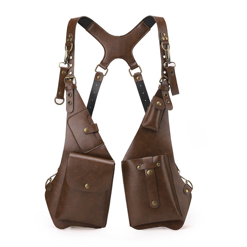 Multi-functional Mens PU Chest Bag