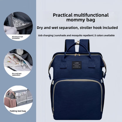 Multi-functional Mosquito-Repellent Foldable Travel Crib and Carry Bag