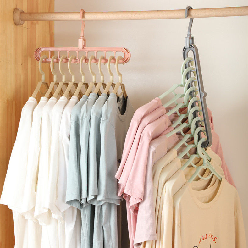 Multi-functional Nine-hole Plastic Hanger