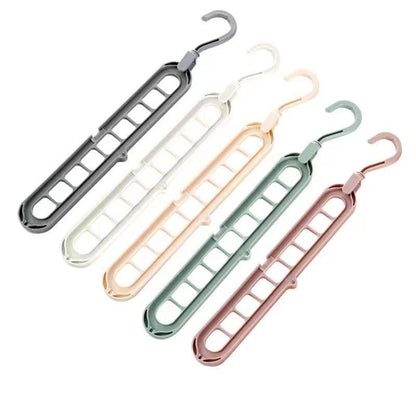 Multi-functional Nine-hole Plastic Hanger