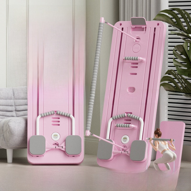 Multi-functional pole-mounted Pilates mat