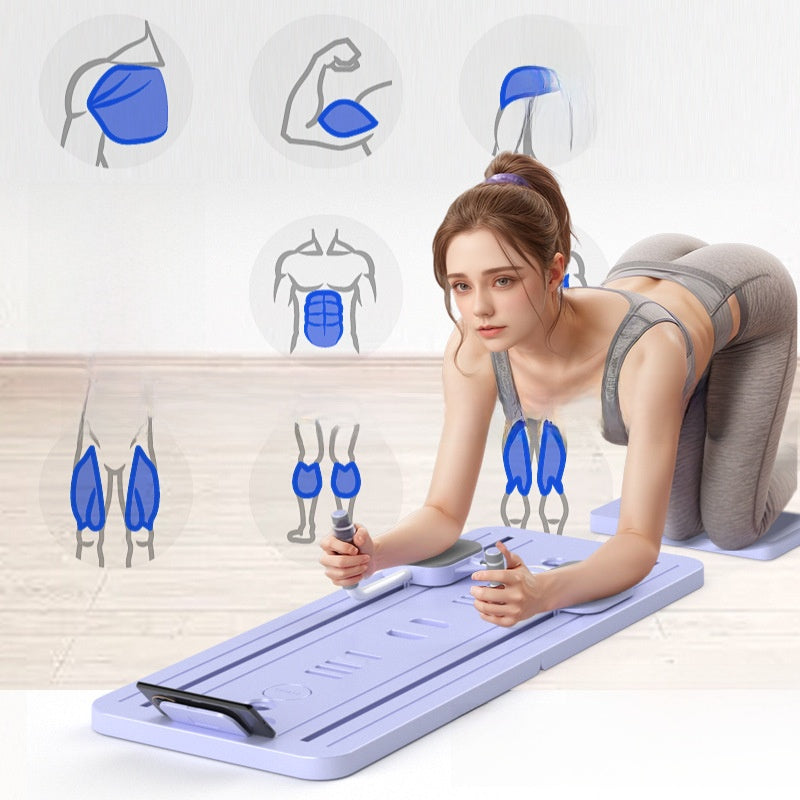Multi-functional pole-mounted Pilates mat