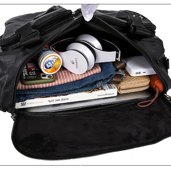 Multi-functional PU Leather Travel Backpack with Computer Compartment