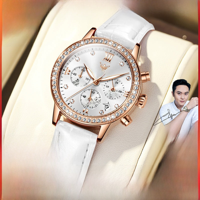 Multi-functional quartz watch for women