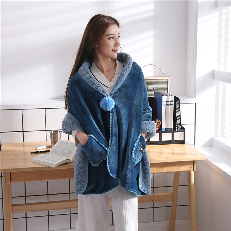 Multi-functional scarf blanket
