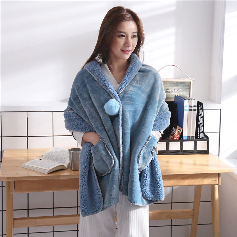 Multi-functional scarf blanket