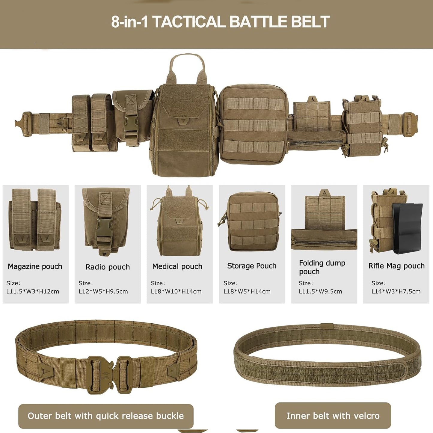 Multi-Functional Tactical Duty Belt Set