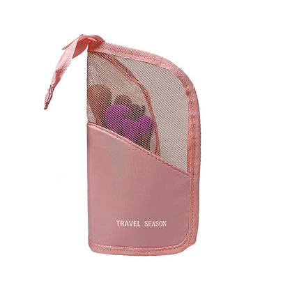 Multi-functional three-dimensional makeup brush storage bag