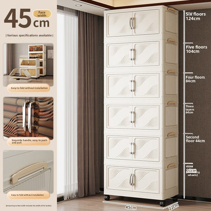 Multi-functional transparent double-door folding storage cabinet