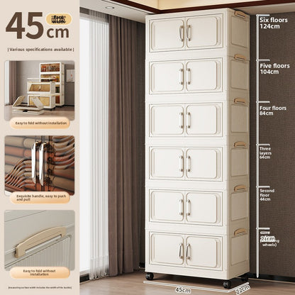 Multi-functional transparent double-door folding storage cabinet