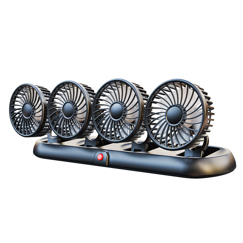 Multi-Head USB Car Fan with Dual Voltage Support