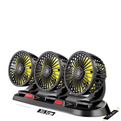 Multi-Head USB Car Fan with Dual Voltage Support
