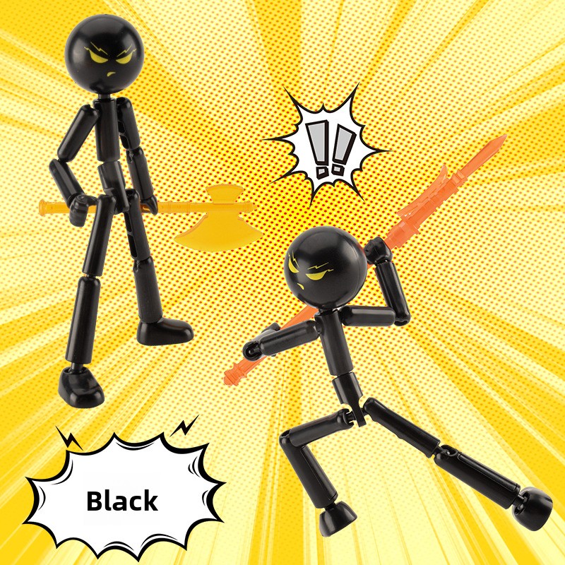 Multi-Jointed Stickman Assembly Model with Weapons