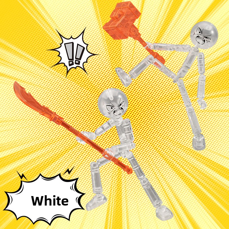 Multi-Jointed Stickman Assembly Model with Weapons