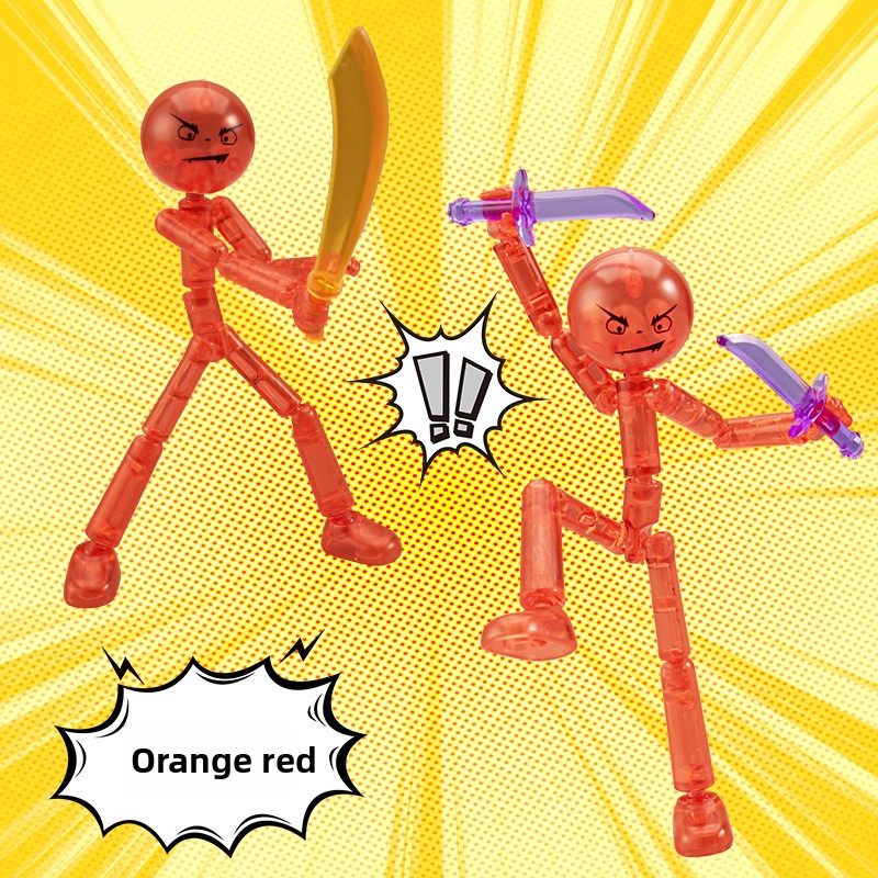 Multi-Jointed Stickman Assembly Model with Weapons