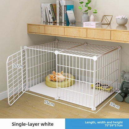 Multi-Layer Cat Cage with Toilet and Rest Area