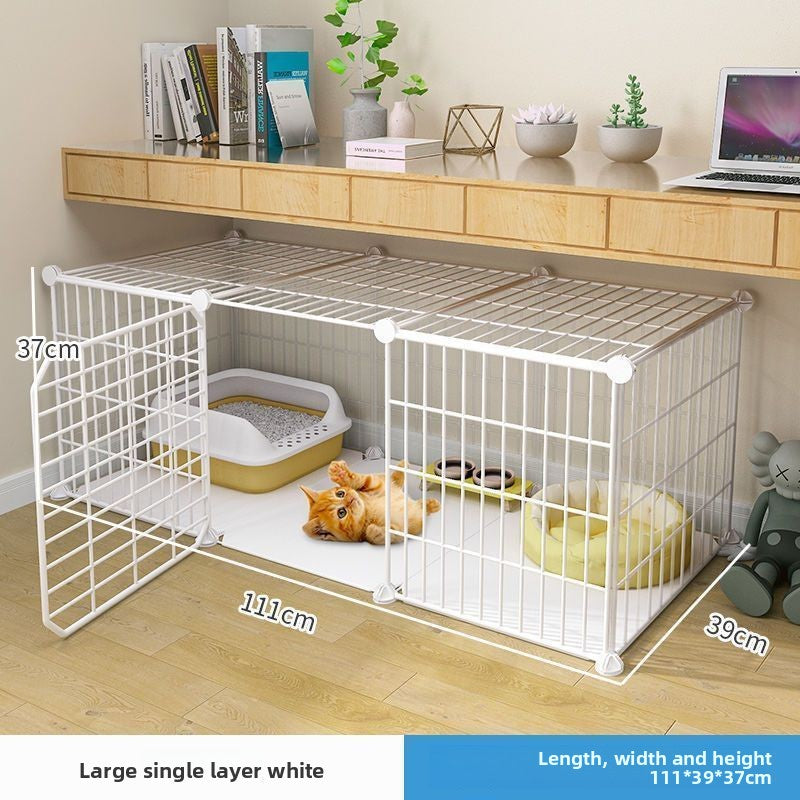 Multi-Layer Cat Cage with Toilet and Rest Area