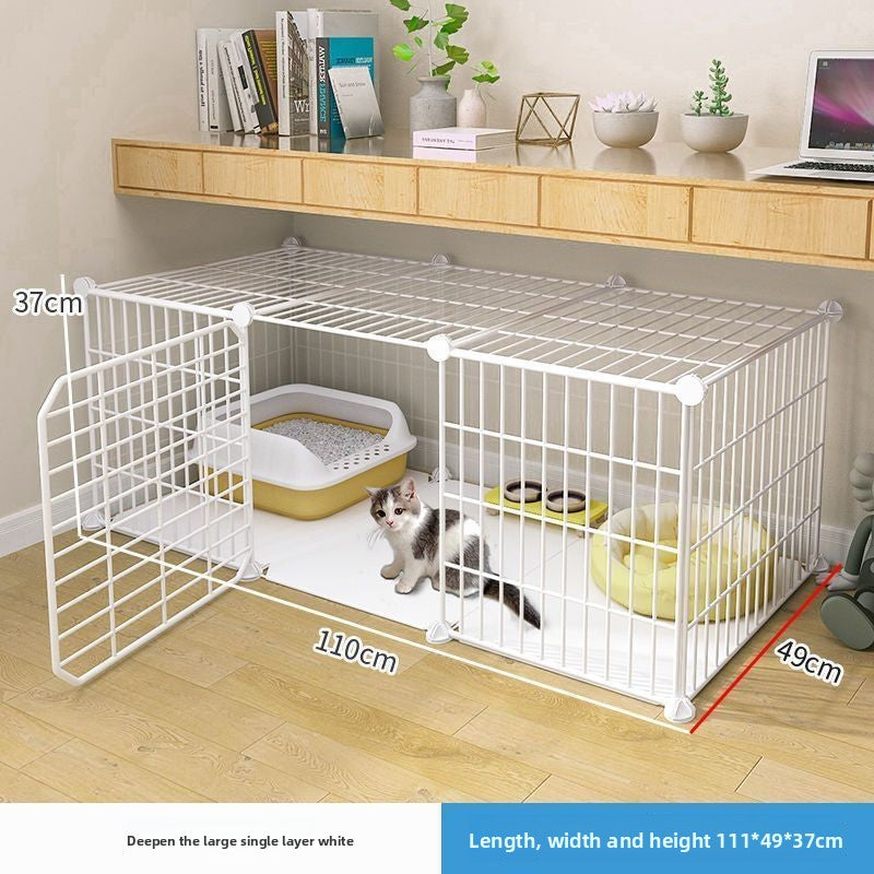 Multi-Layer Cat Cage with Toilet and Rest Area