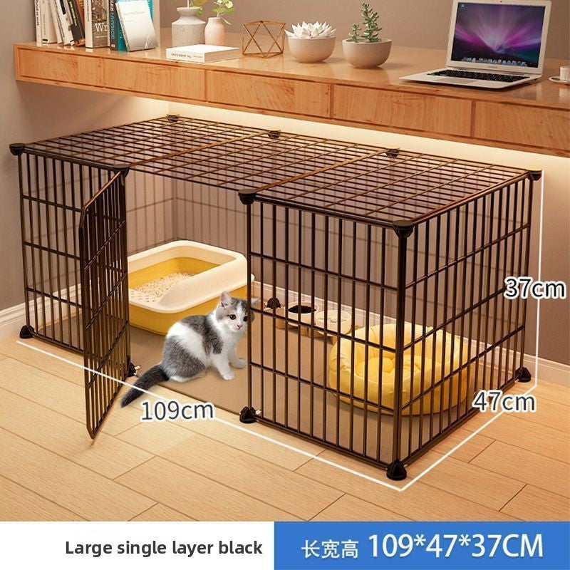 Multi-Layer Cat Cage with Toilet and Rest Area