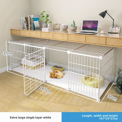 Multi-Layer Cat Cage with Toilet and Rest Area