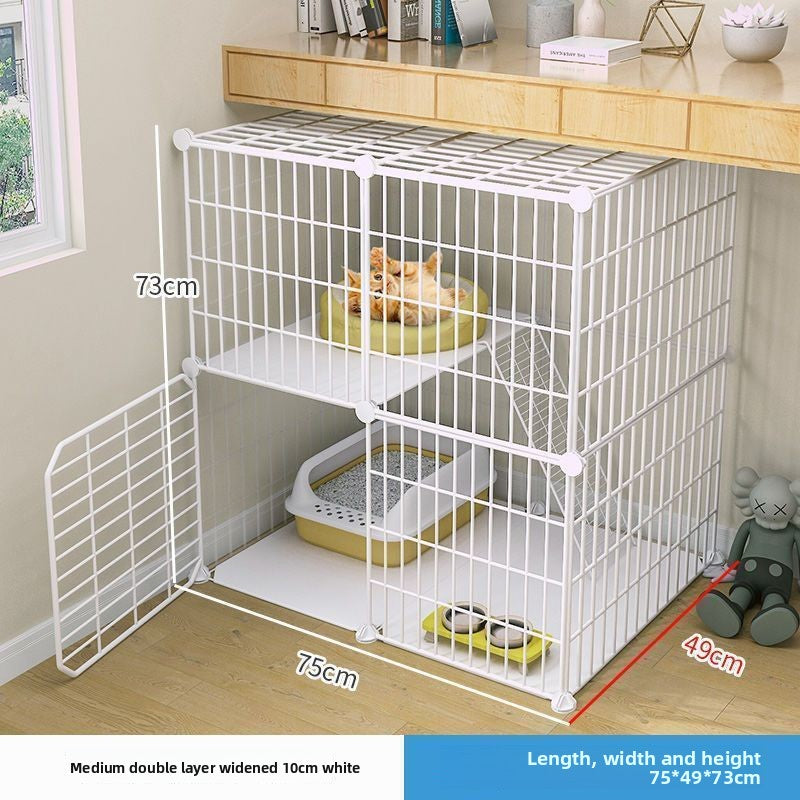 Multi-Layer Cat Cage with Toilet and Rest Area