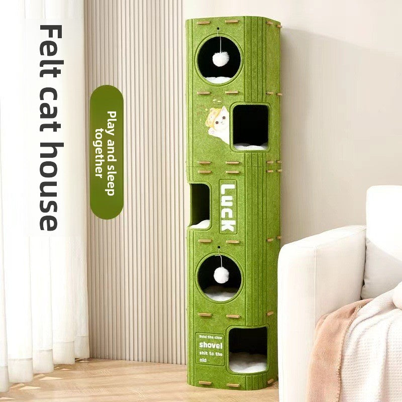 Multi-Layer Cat Tree with Scratching Board