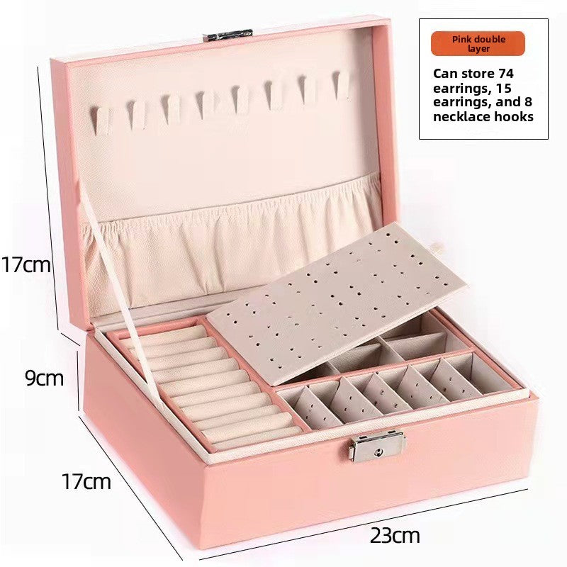 Multi-Layer Jewelry Storage Box with PU Leather