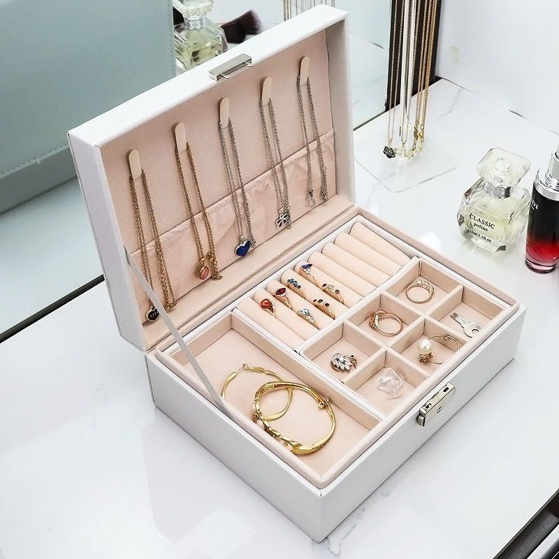 Multi-Layer Leather Jewelry Storage Box