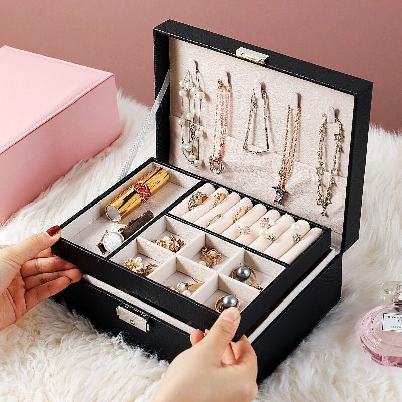 Multi-Layer Leather Jewelry Storage Box