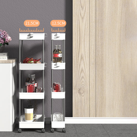 Multi-Layer Mobile Storage Trolley for Home Organization