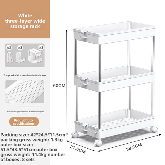 Multi-Layer Mobile Storage Trolley for Home Organization