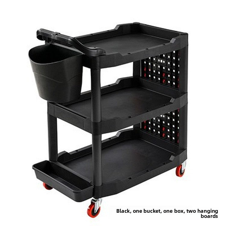 Multi-Layer Plastic Tool Trolley for Car Wash