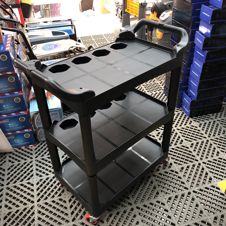 Multi-Layer Plastic Tool Trolley for Car Wash