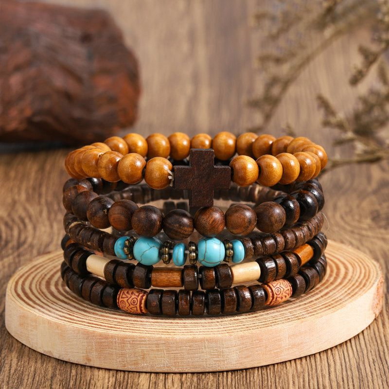 Multi-Layer Retro Beaded Feather Bracelet