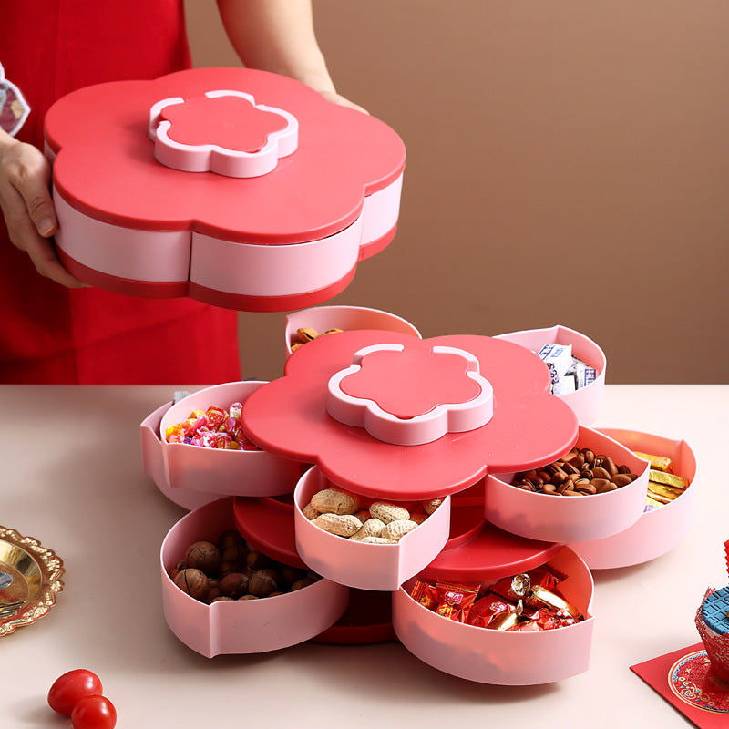 Multi-layer Rotating Compartment Fruit Plate