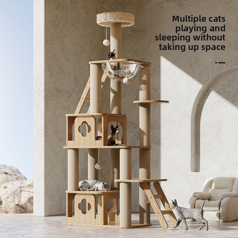 Multi-Level Cat Climbing Frame with Sisal Posts